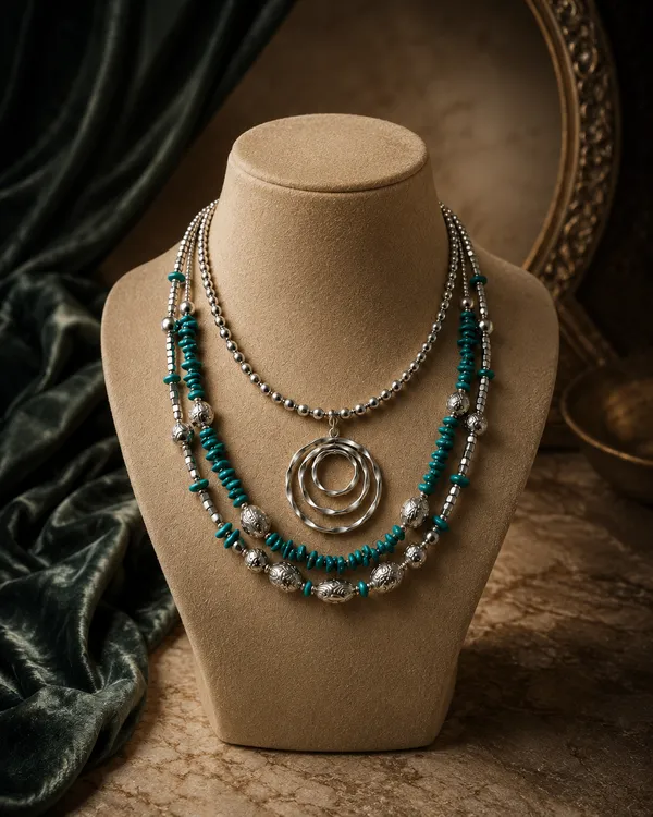 Turquoise_Premium_Necklace_3_Row_For_Women