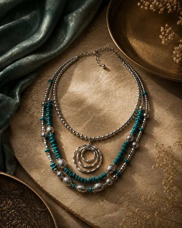 Turquoise_Premium_Necklace_3_Row_For_Women