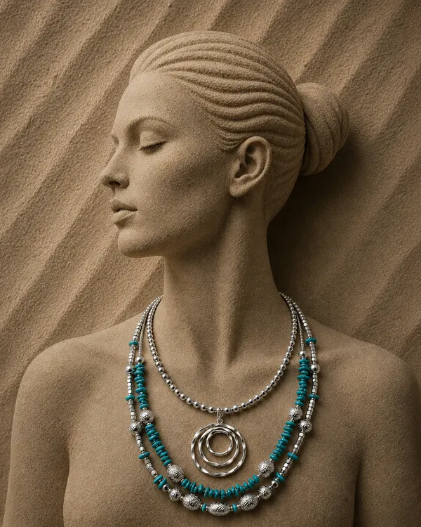 Turquoise_Premium_Necklace_3_Row_For_Women