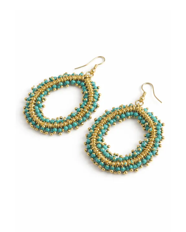 Sea_Green_And_Gold_Premium_Earring_For_Women