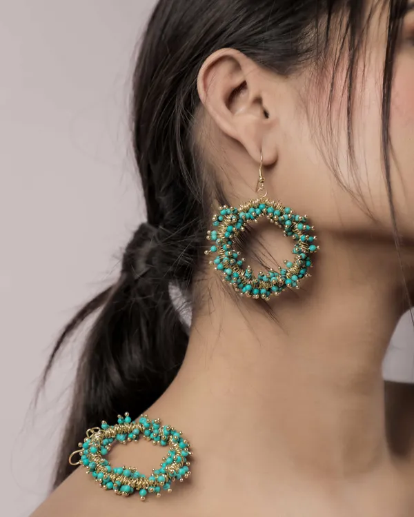 Sea_Green_And_Gold_Premium_Earring_For_Women