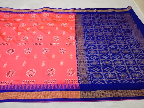 Bright_Pink_Sambalpuri_Resham_Embroidery_Work_Saree_For_Women