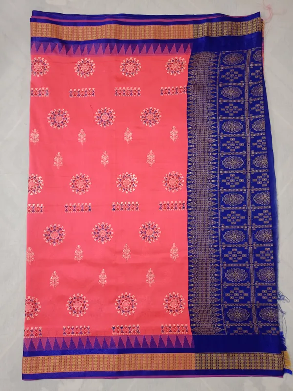 Bright_Pink_Sambalpuri_Resham_Embroidery_Work_Saree_For_Women