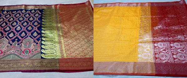 Navy_Blue_Banarasi_Silk_Solid_Embroidery_Saree_For_Women(Pack_Of_2)
