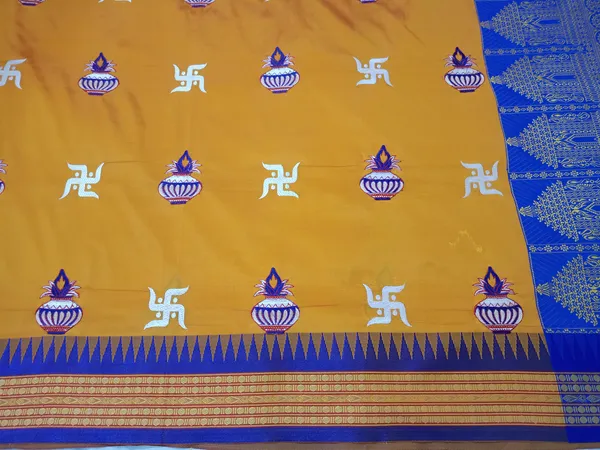 Mustard_Yellow_Sambalpuri_Resham_Embroidery_Saree_For_Women