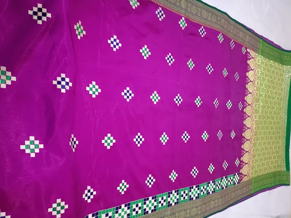 Purple_Banarasi_Silk_Embroidery_Work_Saree_For_Women
