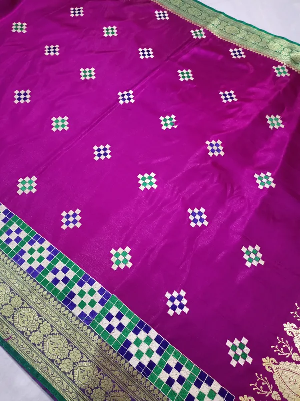 Purple_Banarasi_Silk_Embroidery_Work_Saree_For_Women