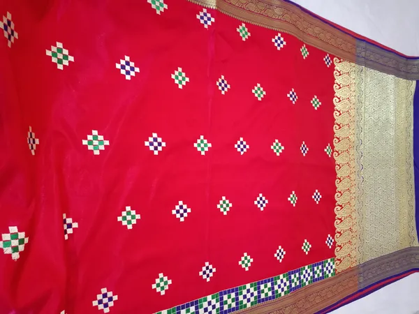 Red_Banarasi_Embroidery_Work_Saree_For_Women