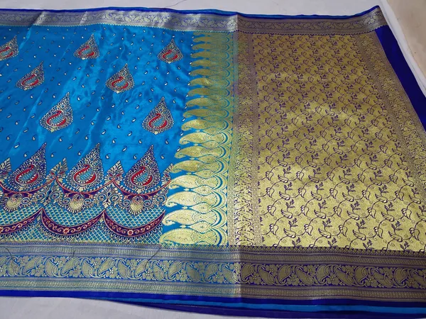 Royal_Blue_Banarasi_Silk_Embroidery_Saree_For_Women