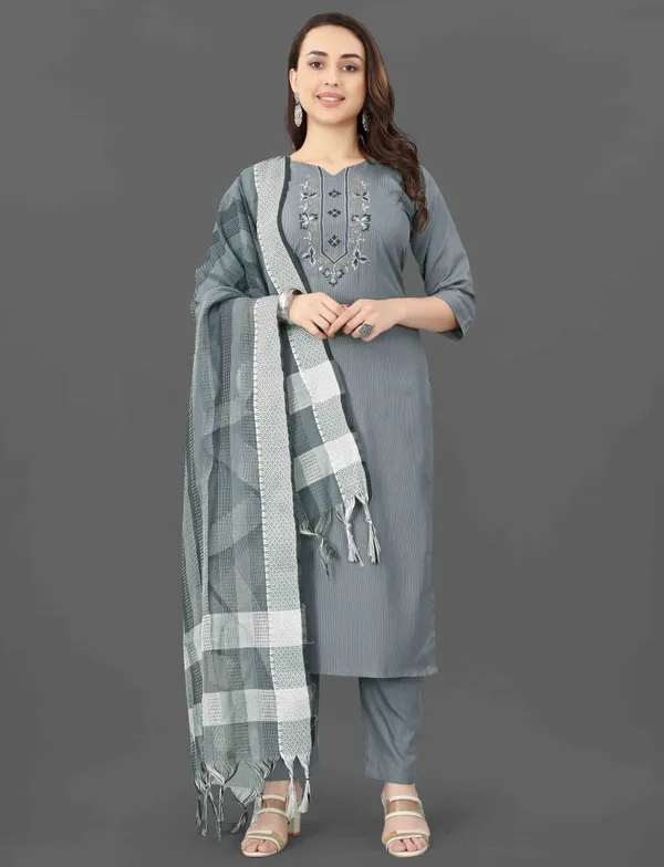 Gray_Embroidered_Straight_Kurta_Set_For_Women