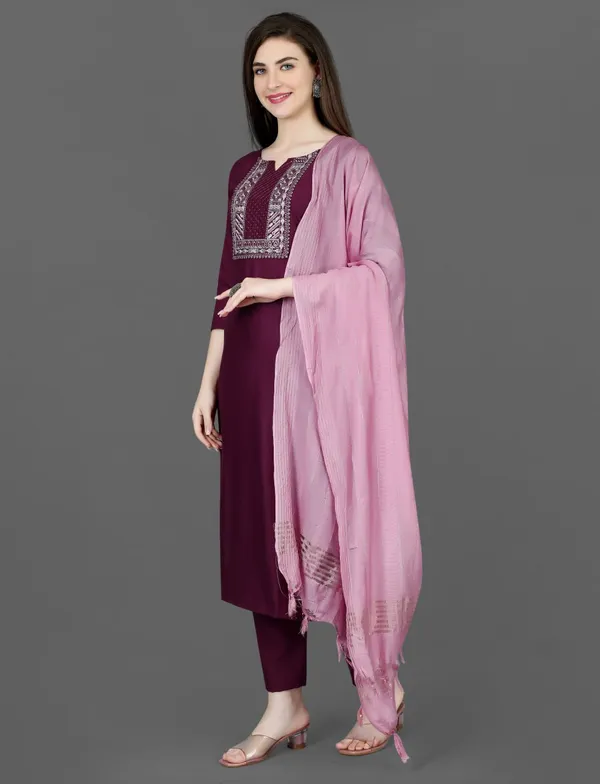Purple_Cotton_Blend_Premium_Designer_Ready_To_Wear_Kurta_Set_For_Women