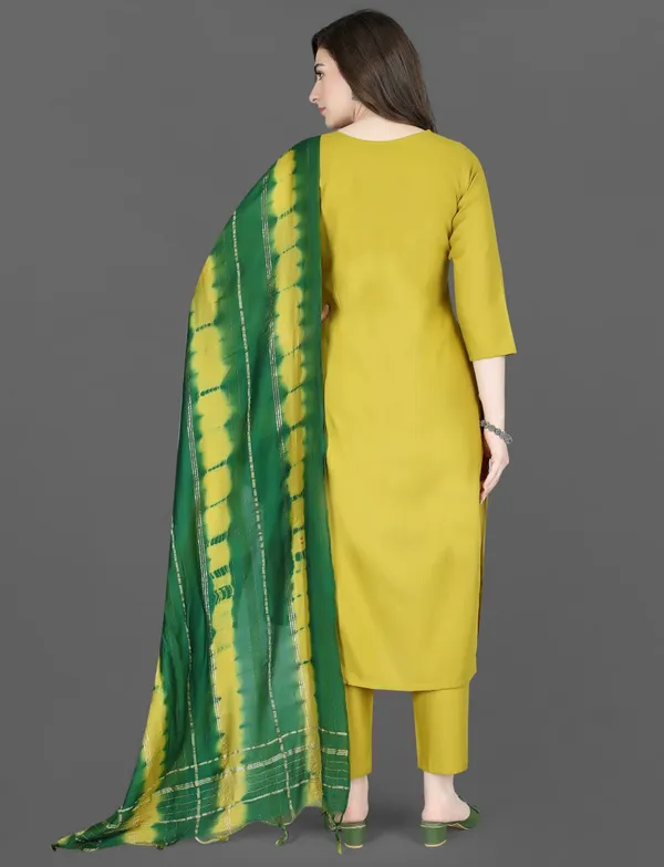 Lemon_Green_Lemon_Cotton_Blend_Premium_Designer_Ready_To_Wear_Kurta_Set_For_Women