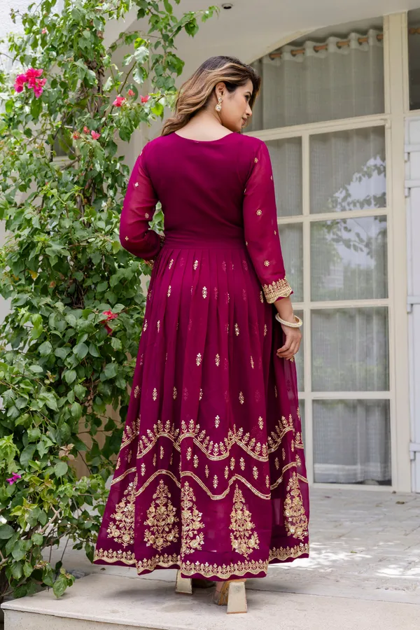 Wine_Anarkali_Gown_Dress_With_Dupatta_For_Women