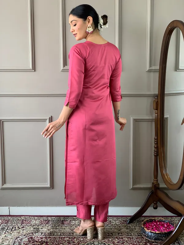 Pink_Niharika_Viscose_Chanderi_Kurta_Set_For_Women