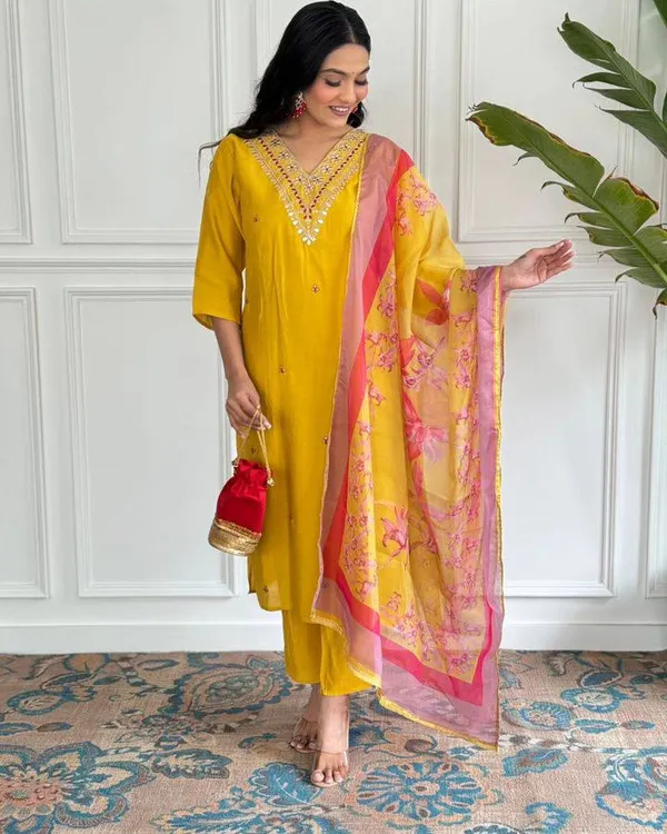 Yellow_Viscose_Chanderi_Designer_Embroidery_Work_With_Printed_Ethnic_Readymade_Salwar_Kameez_Stitched_For_Women
