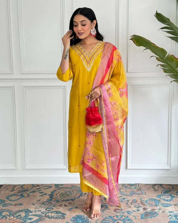 Yellow_Viscose_Chanderi_Designer_Embroidery_Work_With_Printed_Ethnic_Readymade_Salwar_Kameez_Stitched_For_Women