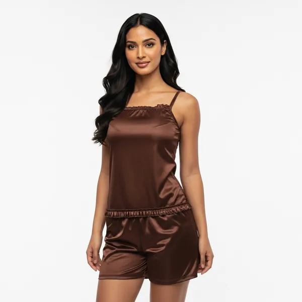 Brown_Satin_Premium_Moonlit_Bermuda_For_Women