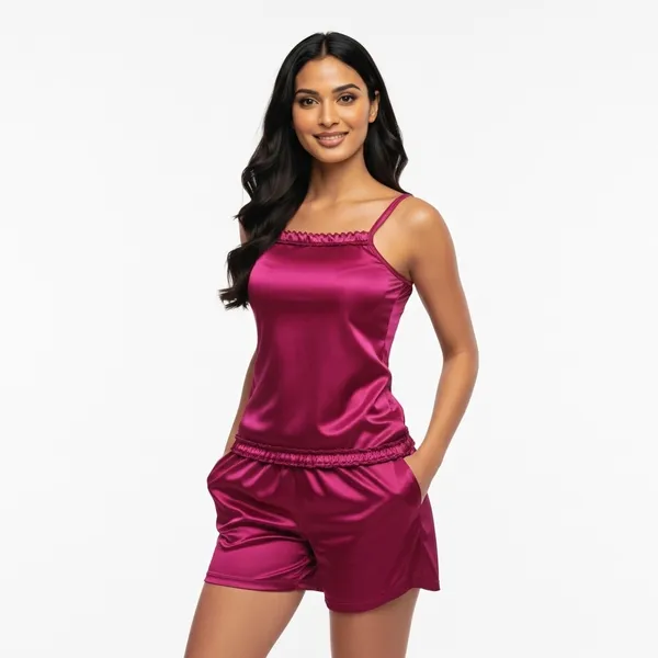 Dark_Pink_Satin_Premium_Moonlit_Bermuda_For_Women