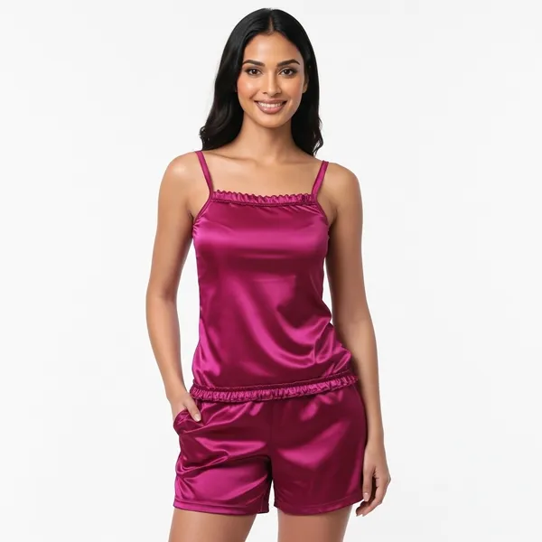 Dark_Pink_Satin_Premium_Moonlit_Bermuda_For_Women