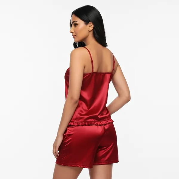 Maroon_Satin_Premium_Moonlit_Bermuda_For_Women