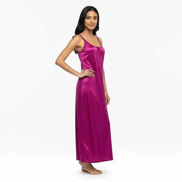 Dark_Pink_Satin_Premium_Moonlit_Long_Nighty_For_Women