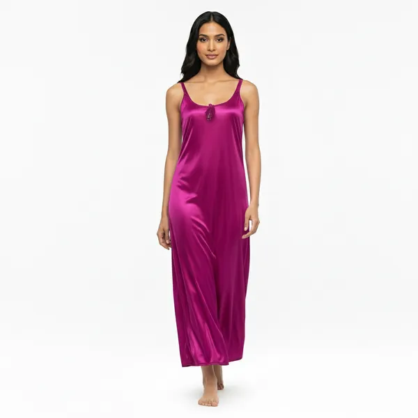 Dark_Pink_Satin_Premium_Moonlit_Long_Nighty_For_Women