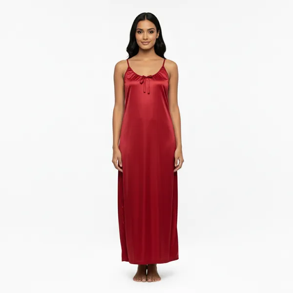 Maroon_Satin_Premium_Moonlit_Long_Nighty_For_Women