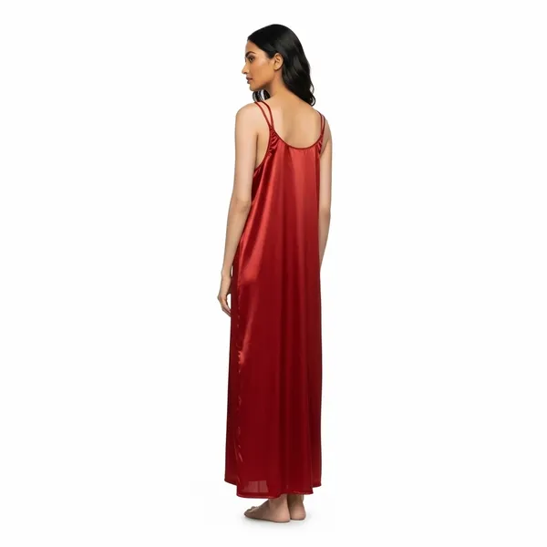 Maroon_Satin_Premium_Moonlit_Long_Nighty_For_Women