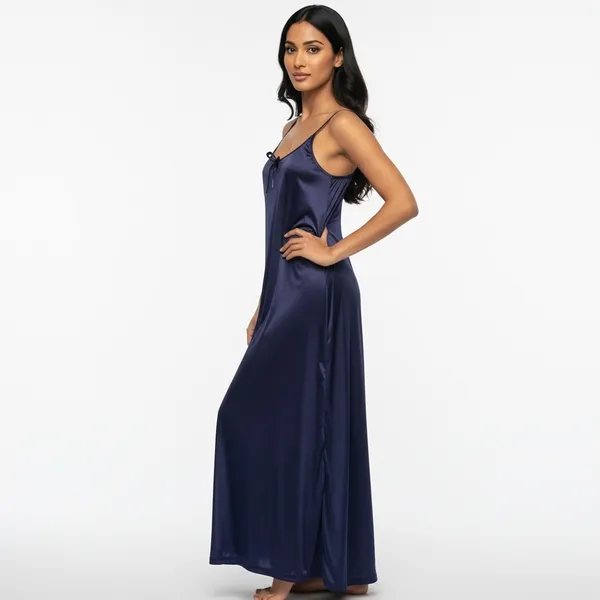 Navy_Blue_Satin_Premium_Moonlit_Long_Nighty_For_Women