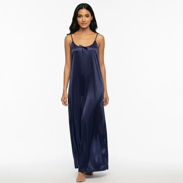 Navy_Blue_Satin_Premium_Moonlit_Long_Nighty_For_Women