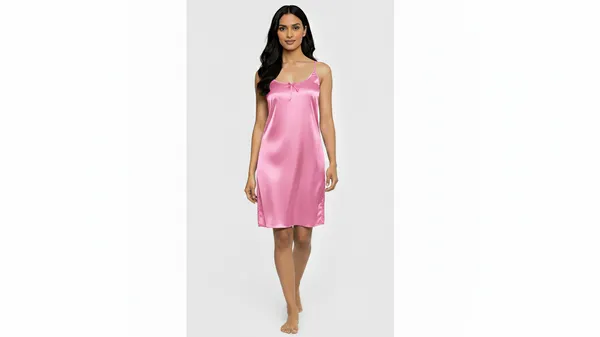 Baby_Pink_Satin_Premium_Moonlit_Short_Nighty_For_Women