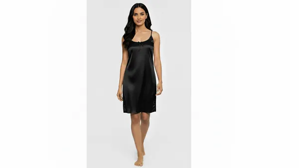 Black_Satin_Premium_Moonlit_Short_Nighty_For_Women