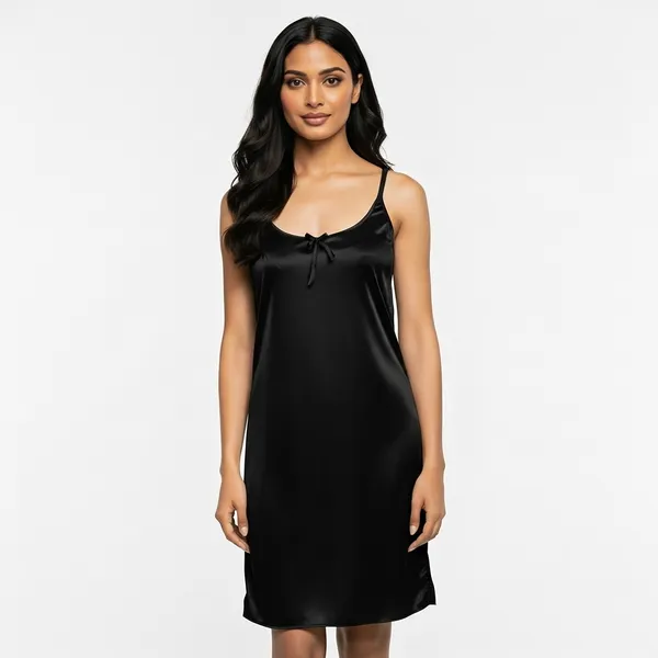 Black_Satin_Premium_Moonlit_Short_Nighty_For_Women