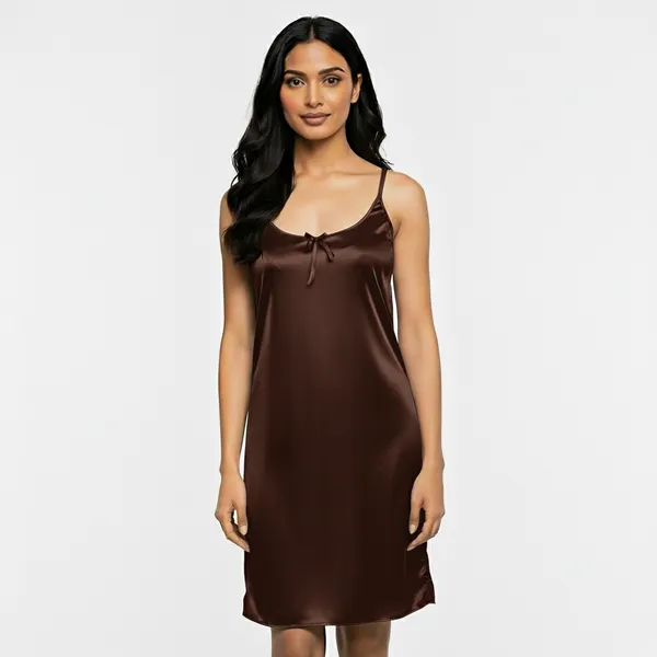 Brown_Satin_Premium_Moonlit_Short_Nighty_For_Women
