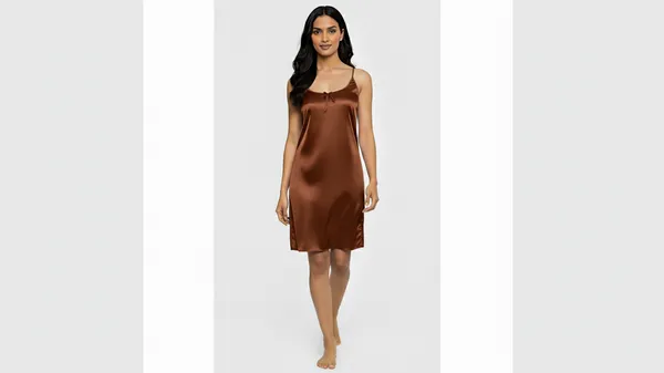 Brown_Satin_Premium_Moonlit_Short_Nighty_For_Women