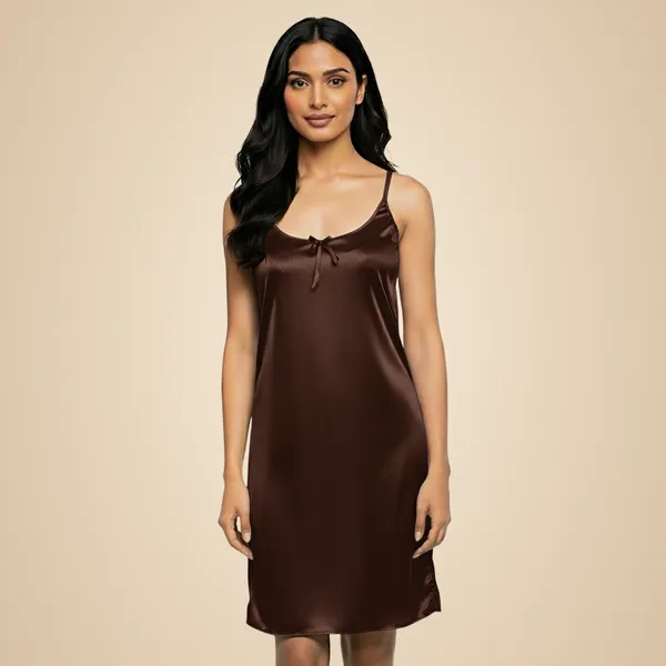 Brown_Satin_Premium_Moonlit_Short_Nighty_For_Women