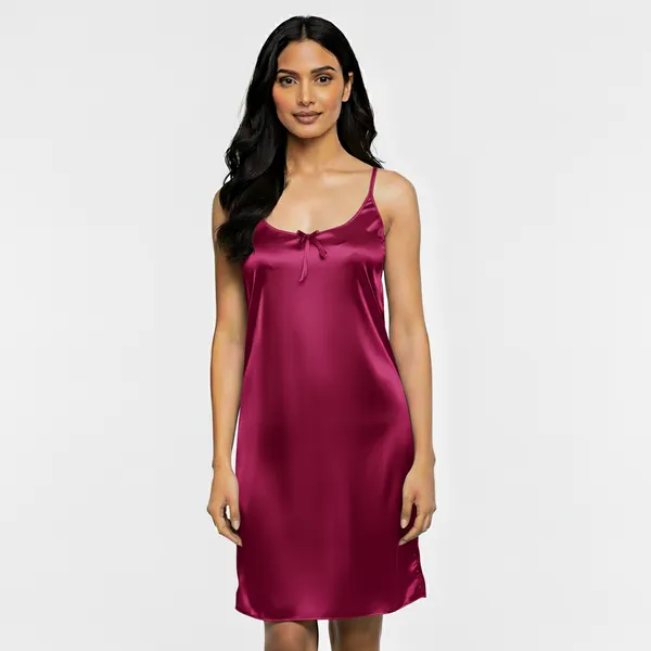 Dark_Pink_Satin_Premium_Moonlit_Short_Nighty_For_Women