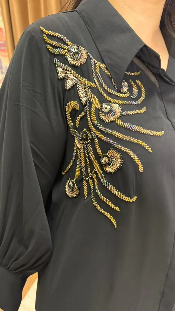 Black_Gold_Phoenix_Embellished_Top