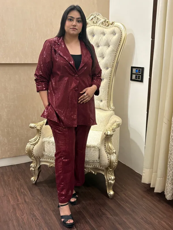 Maroon_Sequin_Co-Ord_Set_For_Women