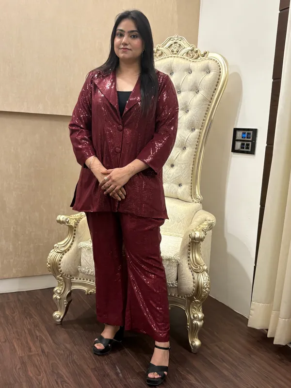 Maroon_Sequin_Co-Ord_Set_For_Women