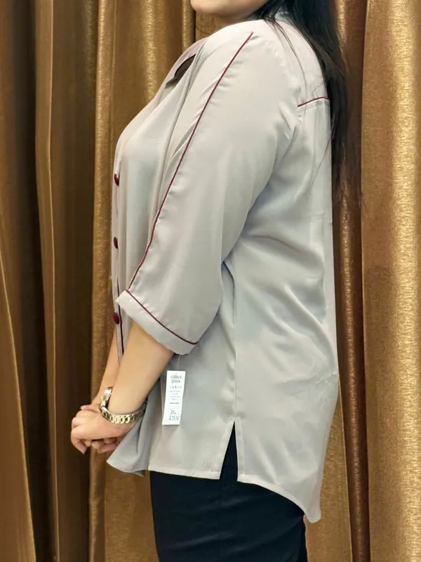 Grey_Top_With_Maroon_Detailing_For_Women