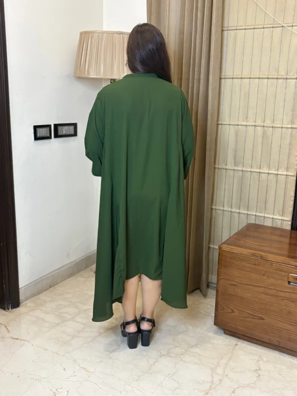 Green_A_Line_Dress_With_Hand_Work_For_Women