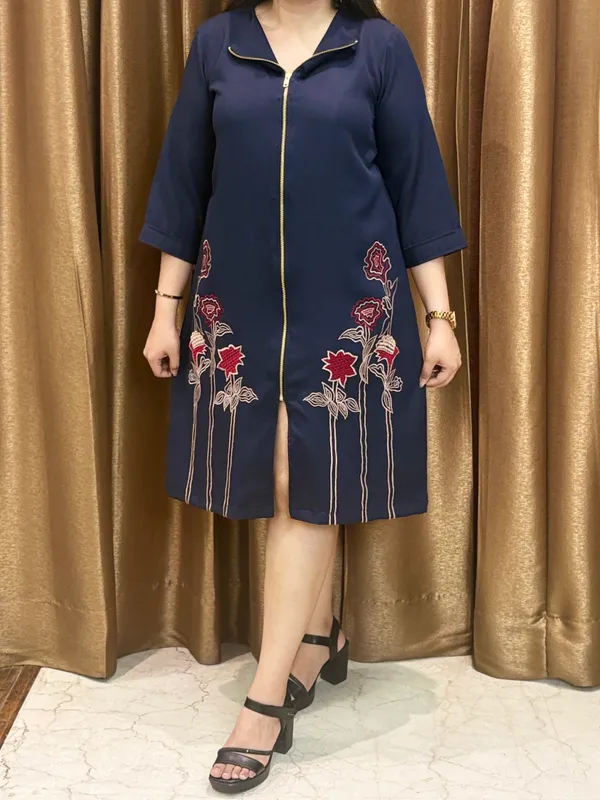 Navy_Blue_Zip_Dress_With_Thread_Work_For_Women