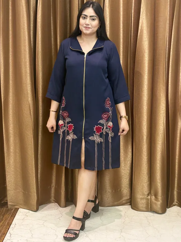 Navy_Blue_Zip_Dress_With_Thread_Work_For_Women
