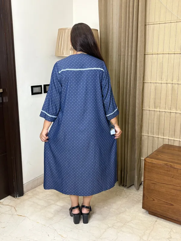 Blue_Soft_Denim_Dress_With_White_Polka_For_Women