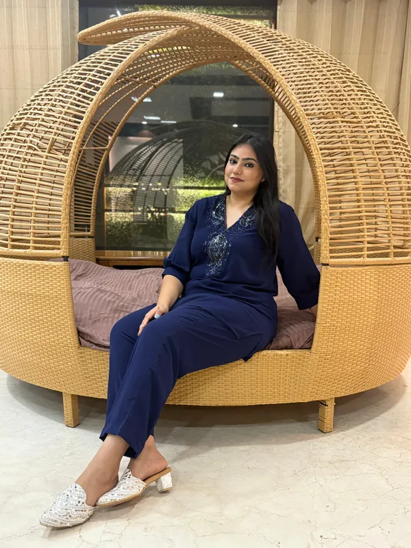 Navy_Blue_Co-Ord_Set_With_Hand_Work_For_Women