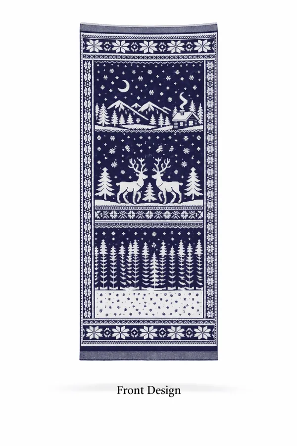 Navy_Blue_And_White_Wool_With_Viscose_Soft_Story_Shawl_For_Women