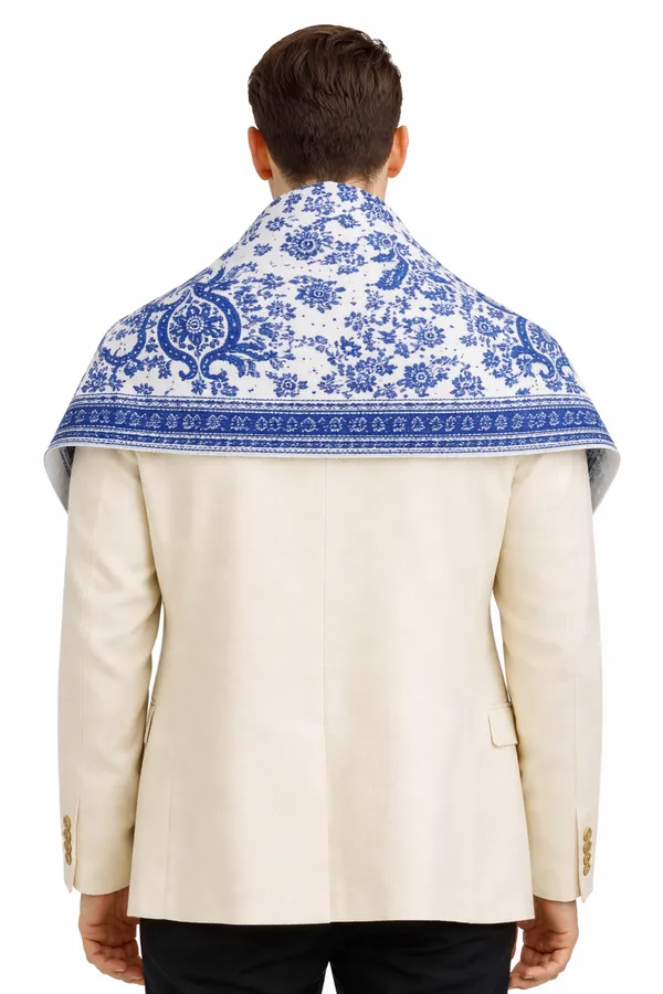 Blue_And_White_Wool_With_Viscose_Soft_Kashmiri_Paisley_Design_Shawl_For_Men