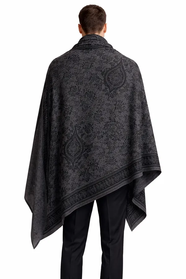 Black_Wool_With_Viscose_Soft_Kashmiri_Paisley_Design_Shawl_For_Men