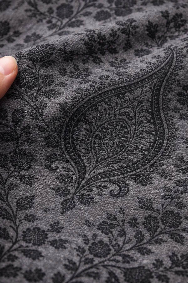 Black_Wool_With_Viscose_Soft_Kashmiri_Paisley_Design_Shawl_For_Men